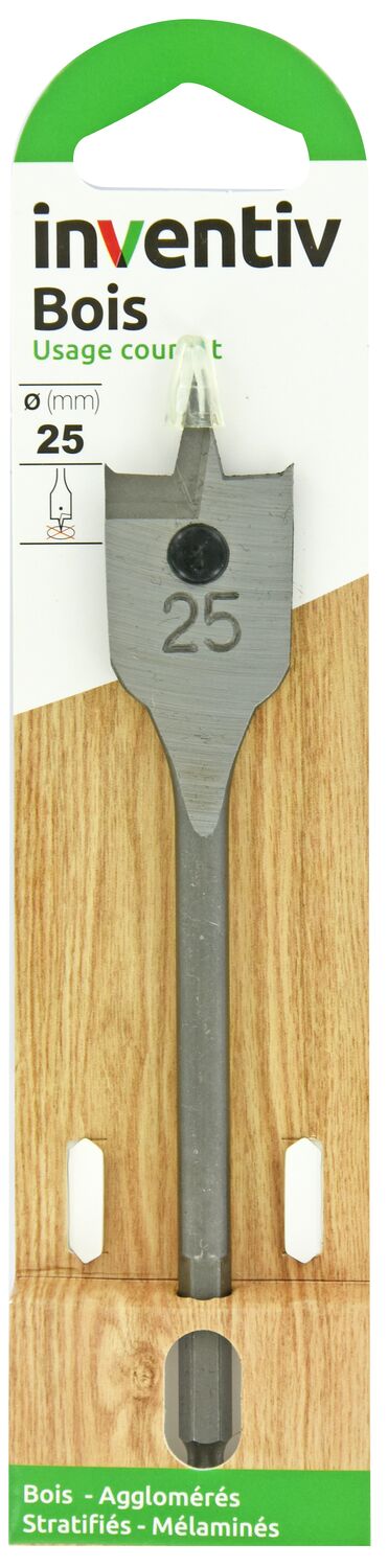 Mèche bois plate Ø25 mm - INVENTIV