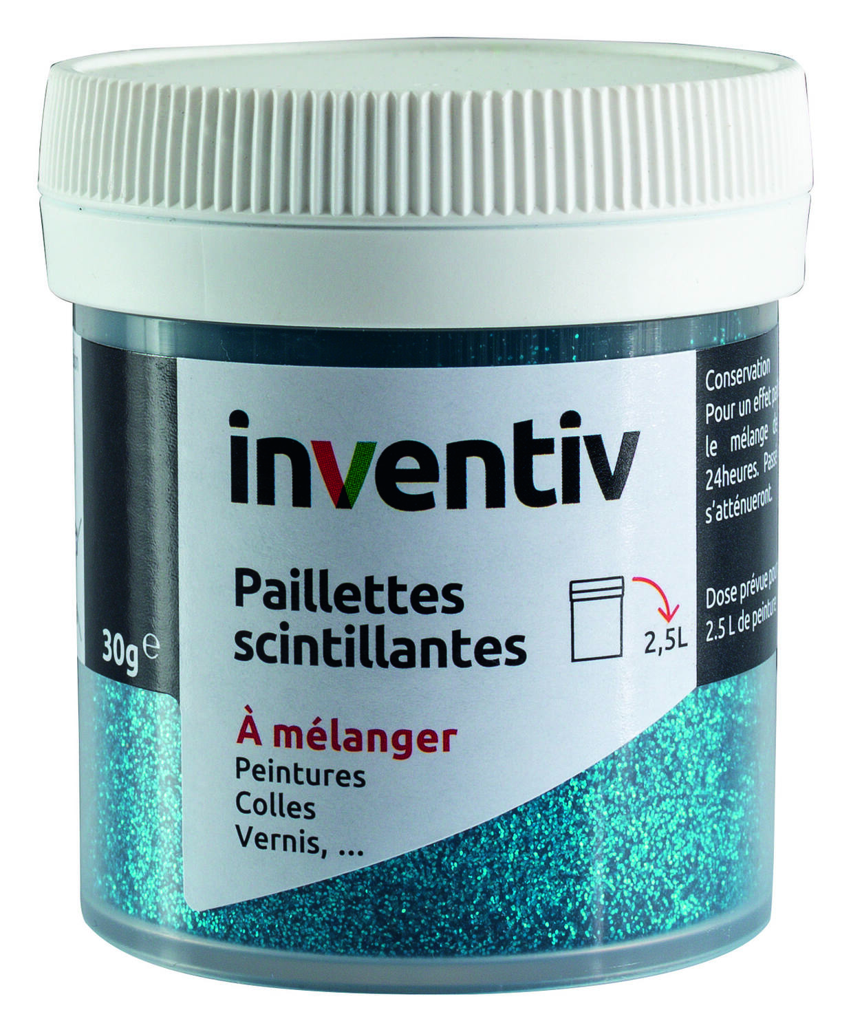 Paillettes scintillantes bleu canard 30g - INVENTIV
