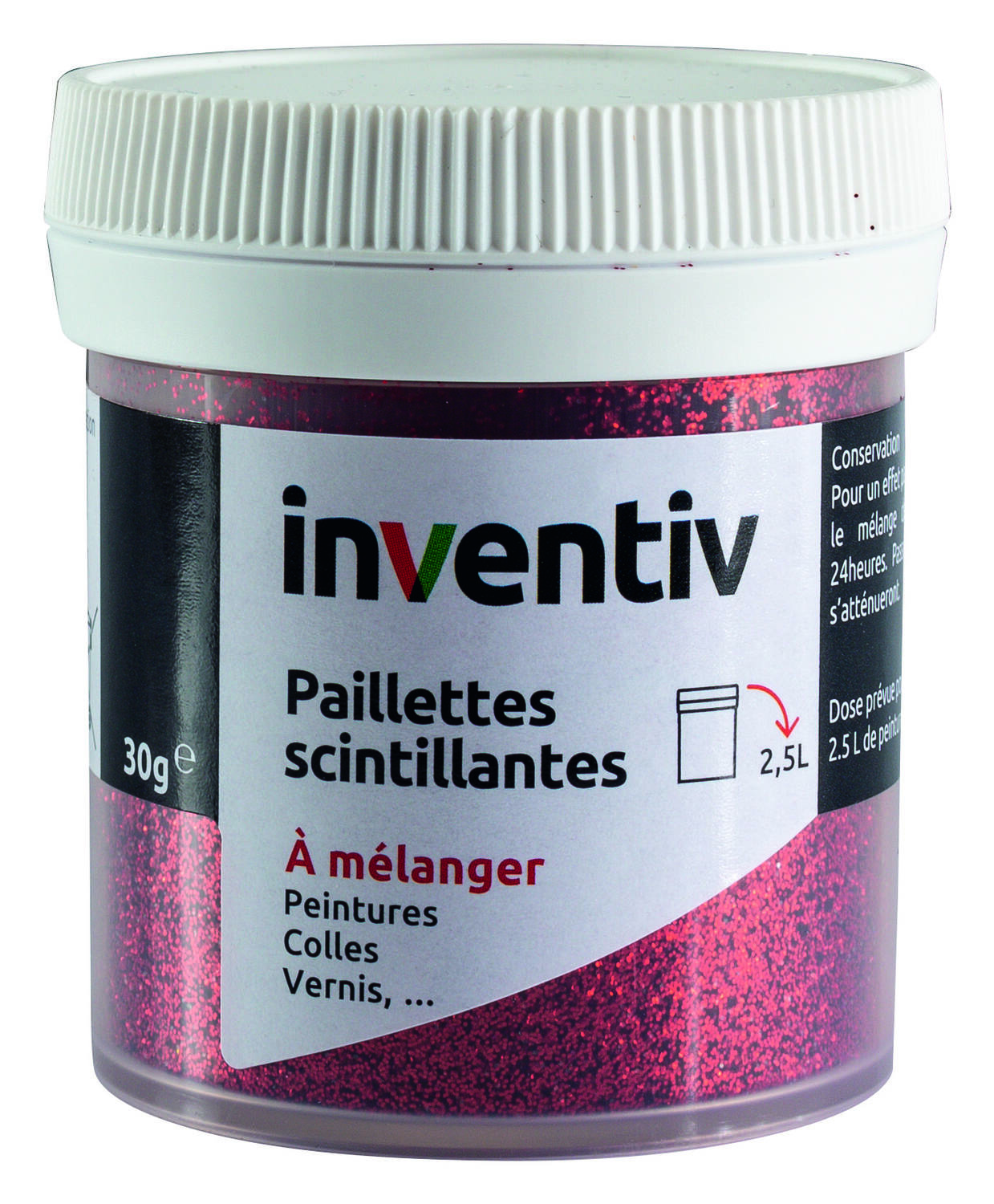 Paillettes scintillantes rouge 30g - INVENTIV
