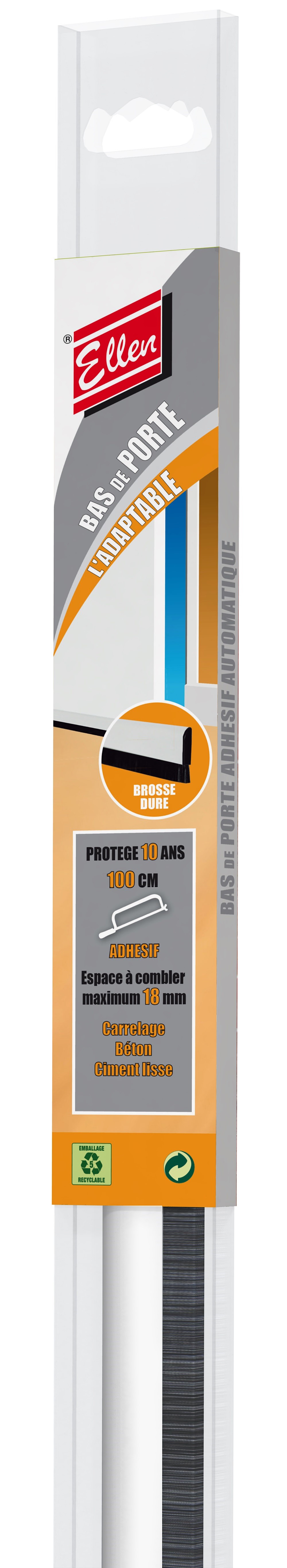 Bas de porte adhésif automatique adaptable blanc 1m 951901066D - ELLEN