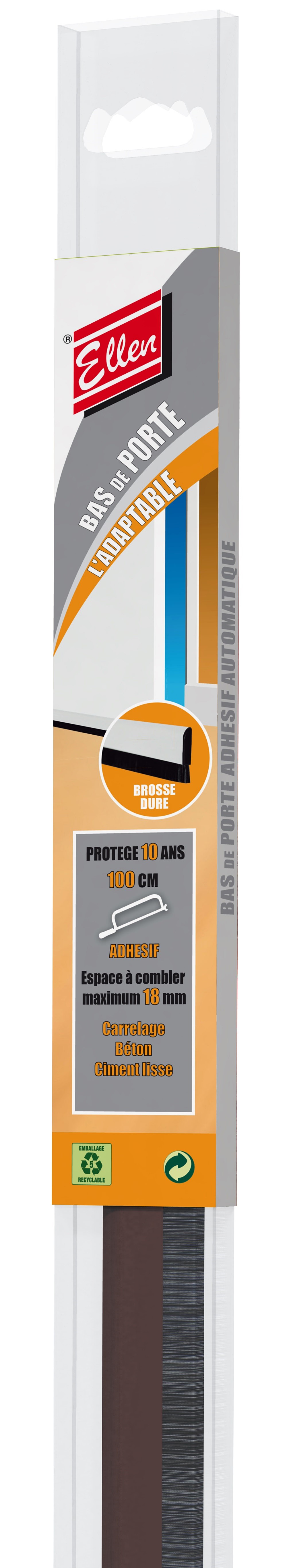 Bas de porte adhésif adaptable brun 1m 951902066D - ELLEN