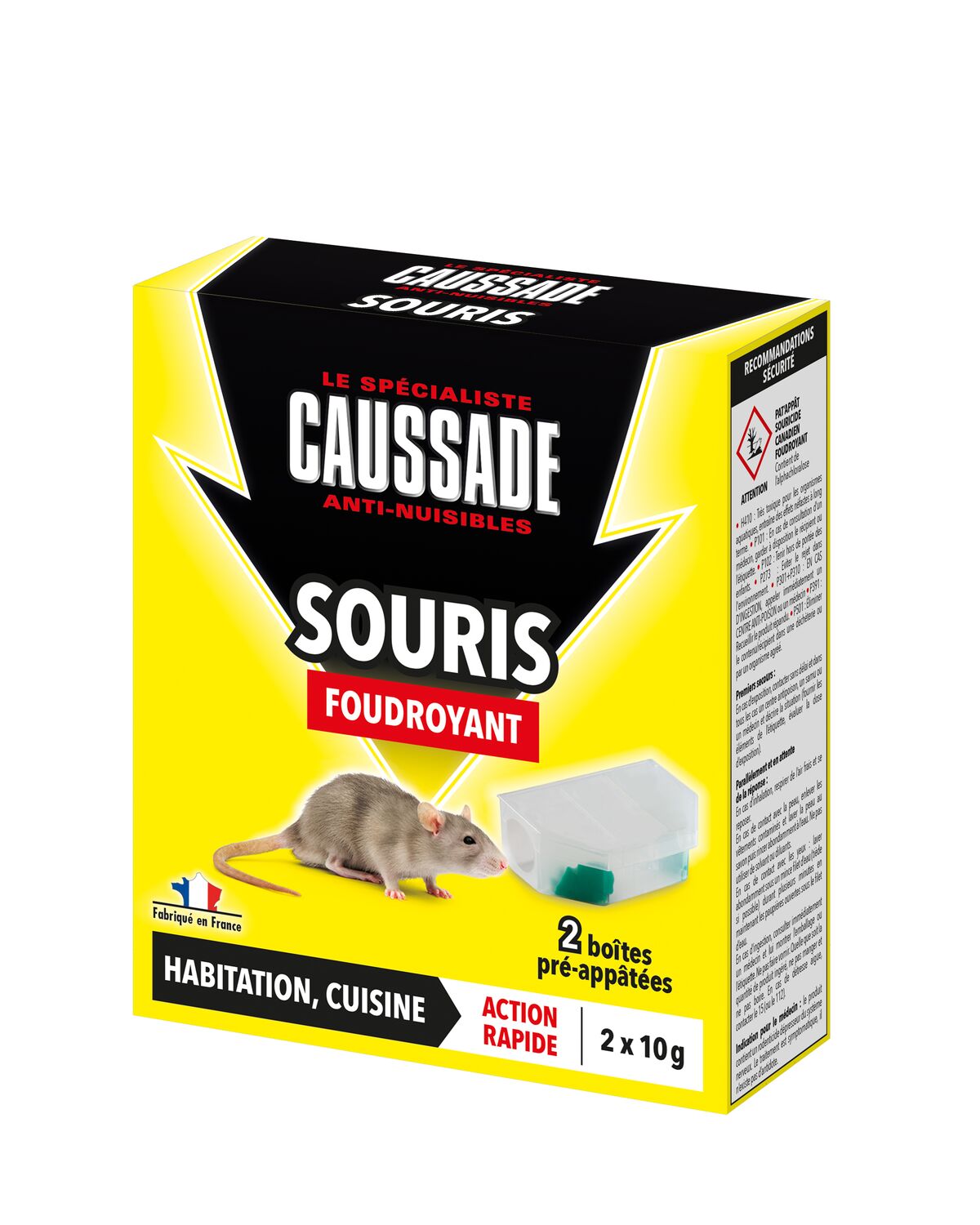 Appât Souris 2 boîtes pré appâtées foudroyant 20gr - CAUSSADE