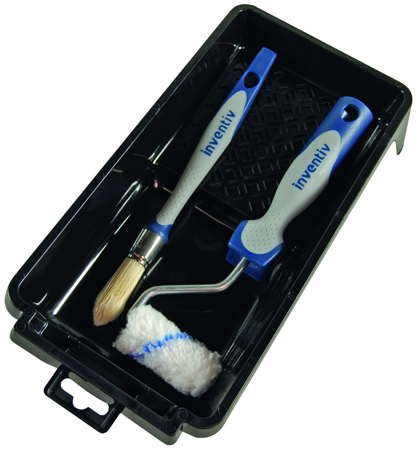 Kit peinture petites surfaces mini-bac + pinceau + rouleau - INVENTIV