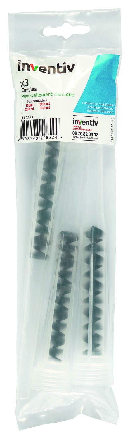Canules pour cartouche de scellement chimique (par 3) - INVENTIV