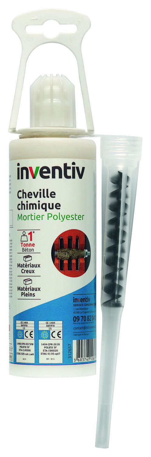 Cartouche de scellement chimique polyester 165ml - INVENTIV