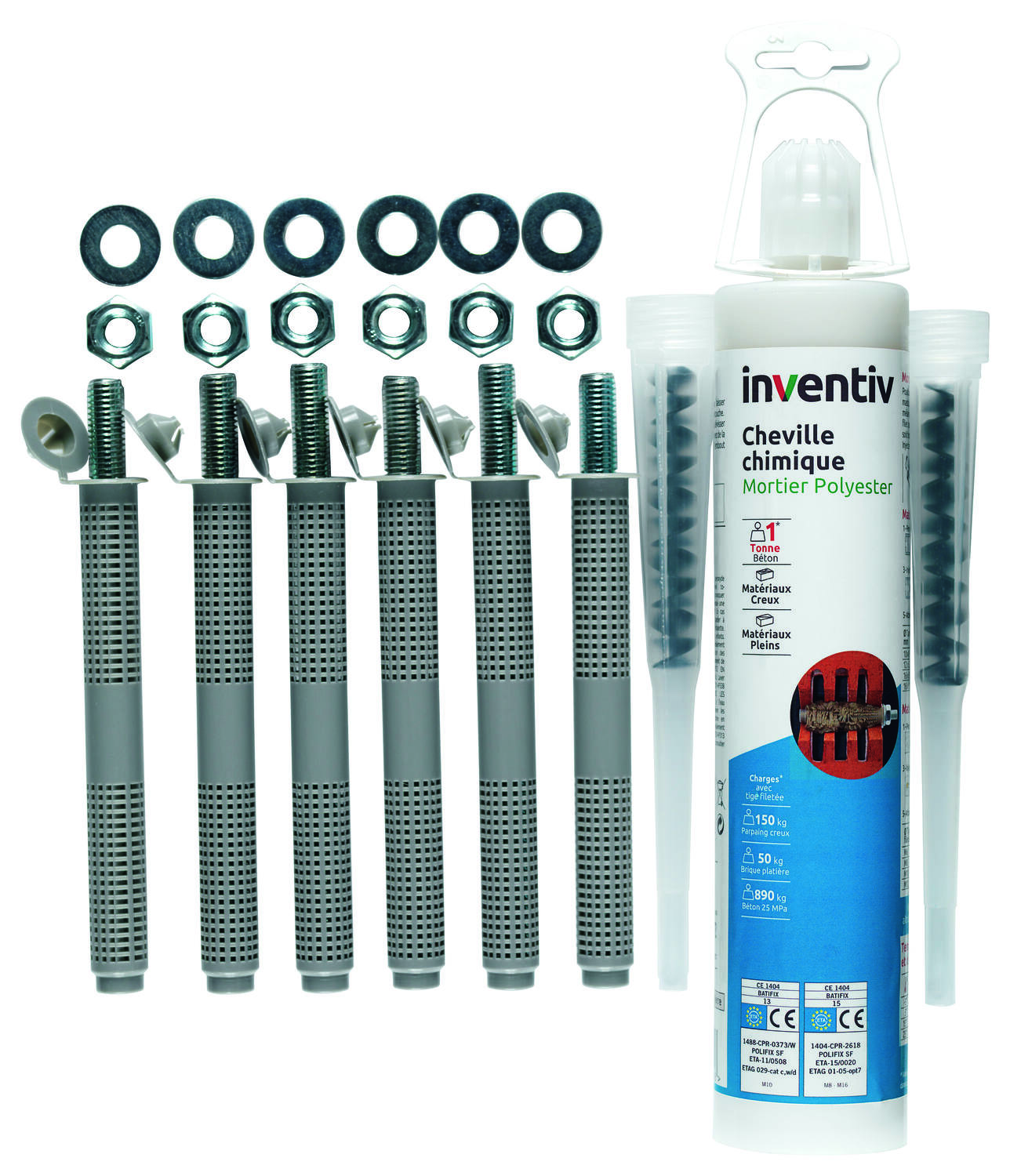 Kit scellement chimique polyester 300ml - INVENTIV