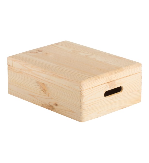 Caisse de Rangement Pin Massif + Couvercle 14x40x30cm - ASTIGARRAGA