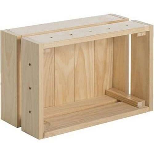 Caisse Homebox Pin Massif Emboîtable et Empilable 25,6x38,4x18cm - ASTIGARRAGA