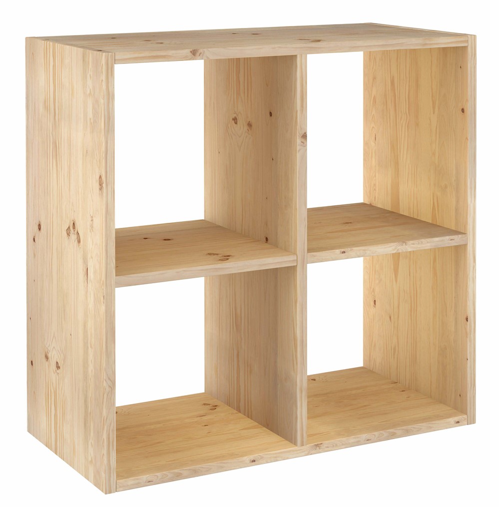 Etagère Modulaire Dinamic 4 cubes Pin Massif 70,8x70,8x33cm