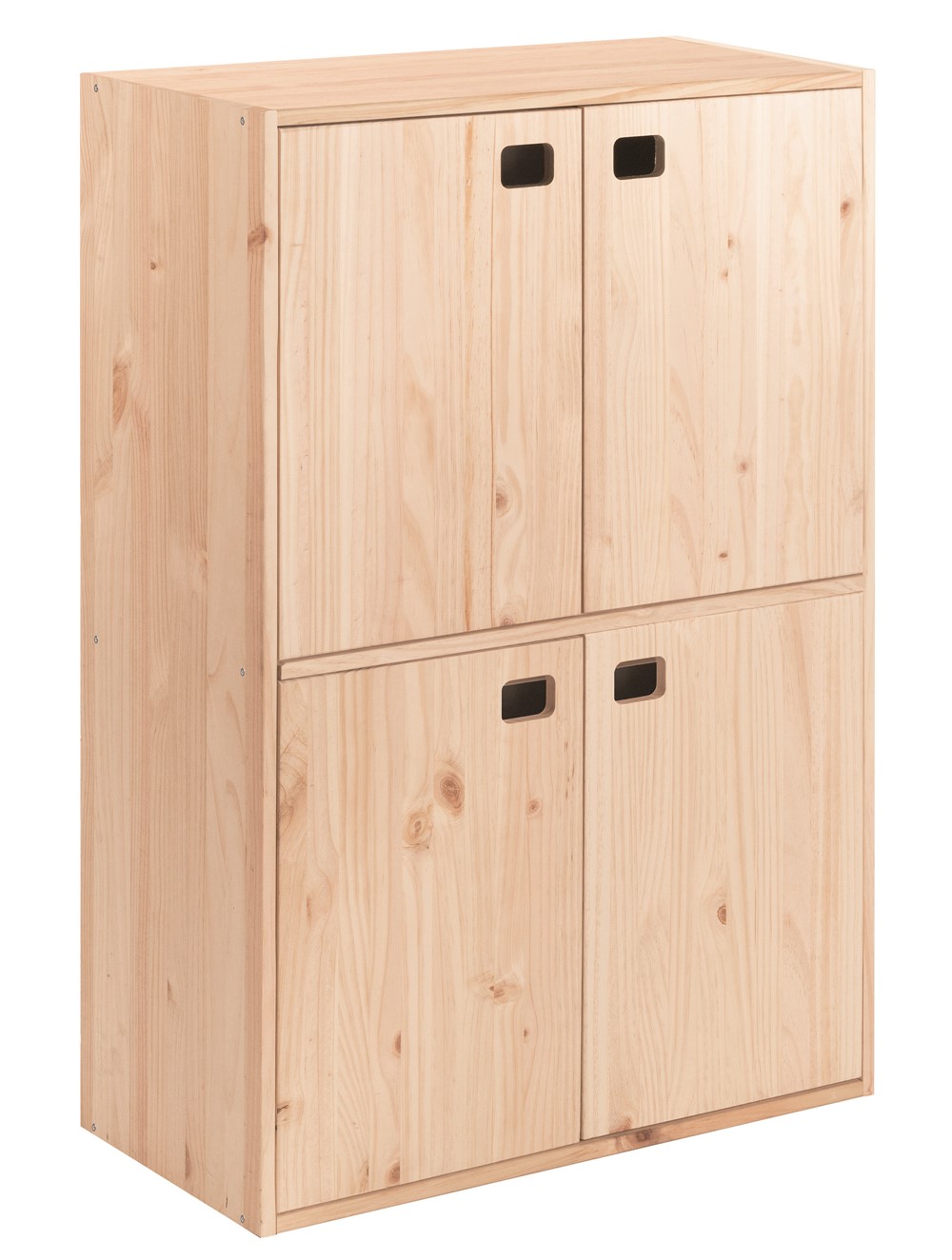 Armoire Dinamic 4 Portes en Pin + 4 tablettes 105,4x70,8x33cm