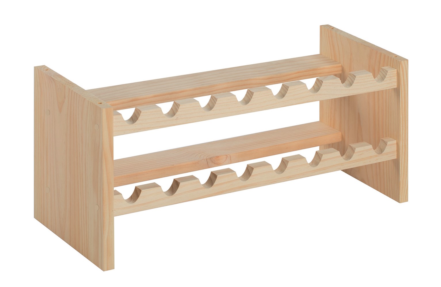 Casier rangement 16 bouteilles empilable pin massif 30x68,8x25cm - ASTIGARRAGA