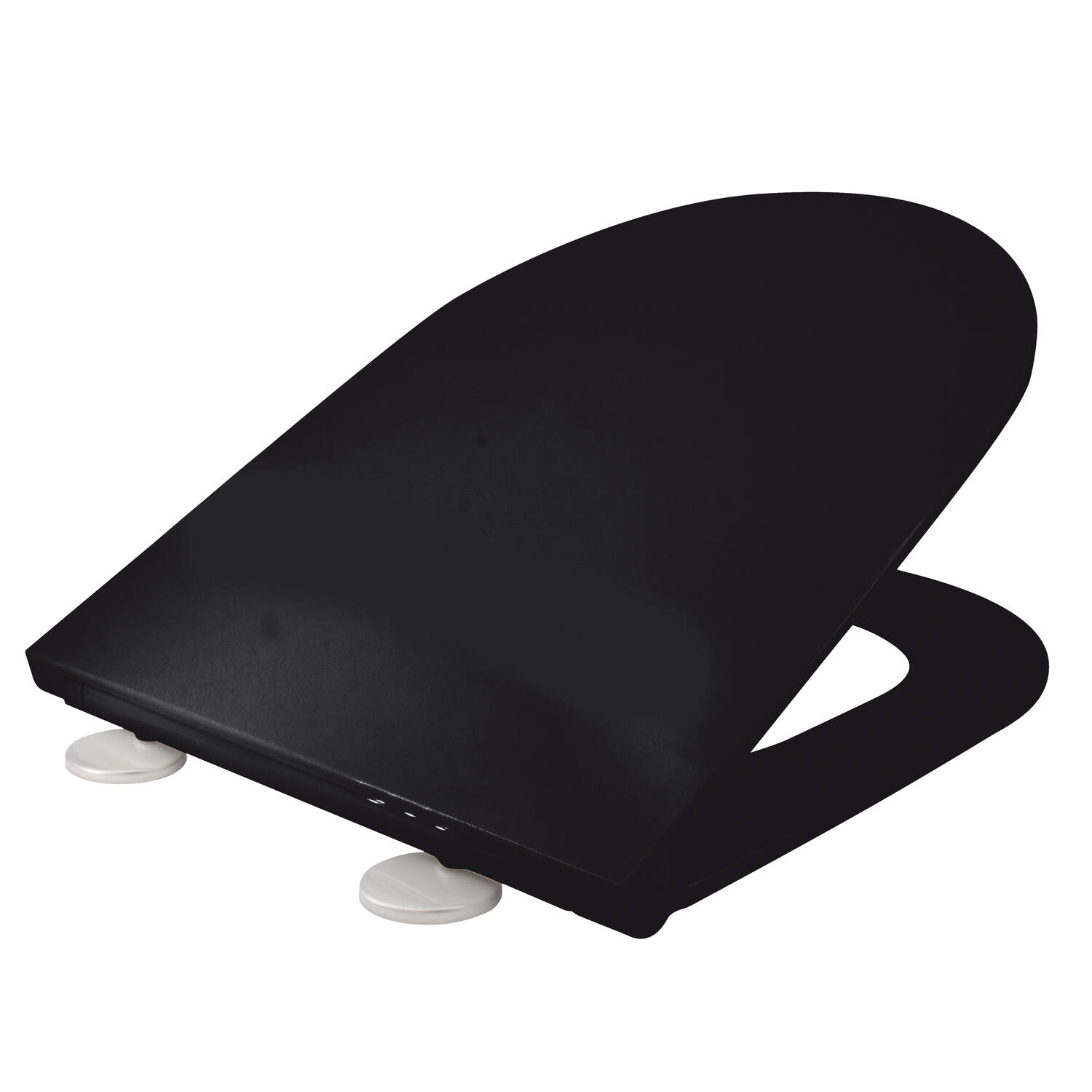 Abattant WC Flat Extra-Plat Frein de Chute Déclipsable Noir - INVENTIV