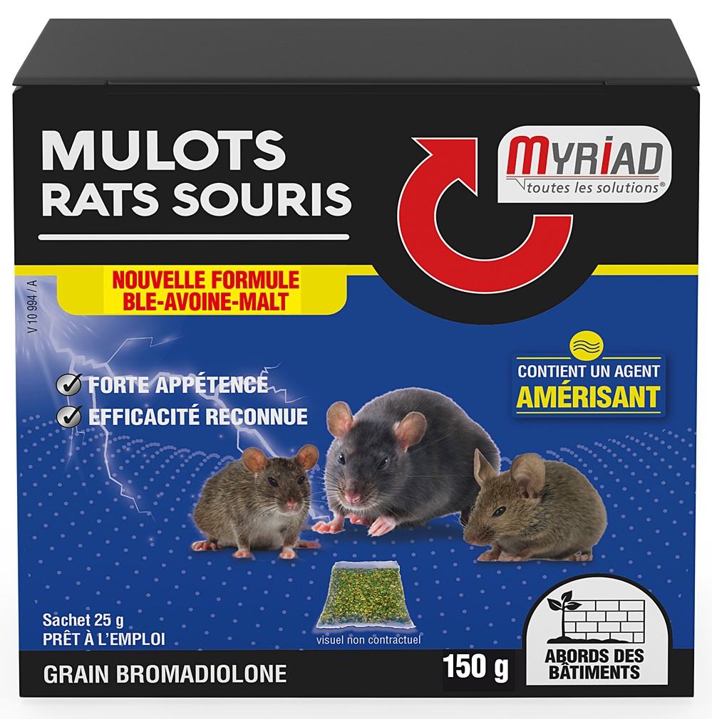 Sachets de grains mulots rats souris 150g