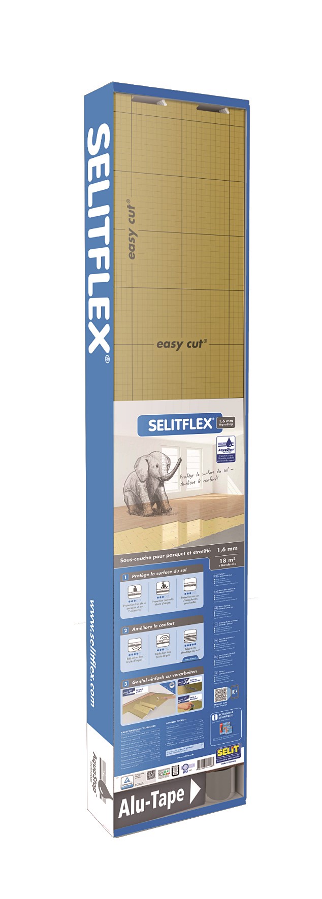 Sous couche parquet et stratifié Selitflex 1,6mm 18m² - SELIT