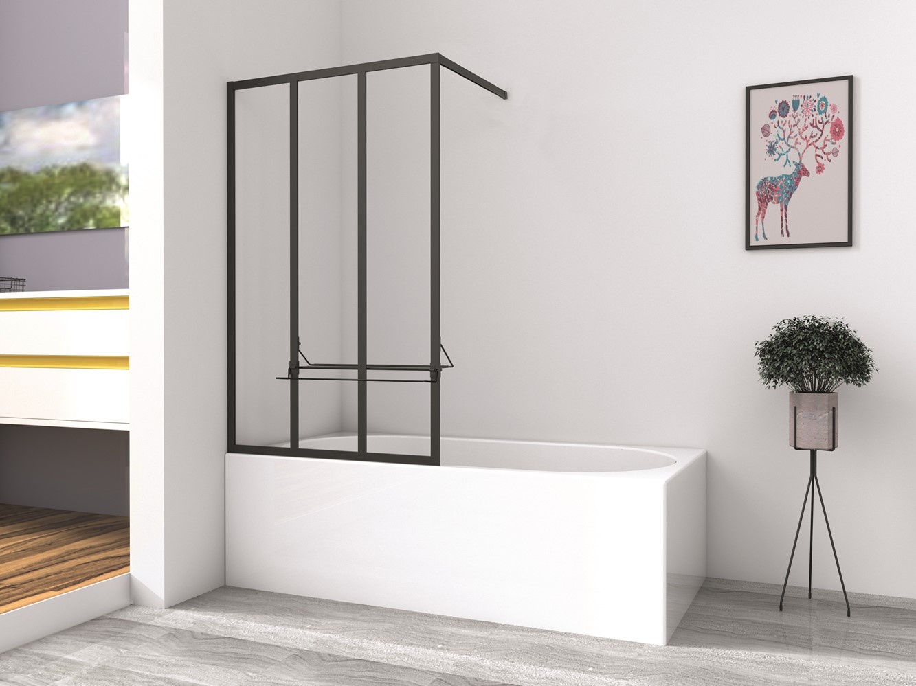 Pare baignoire Verrière 3 volets 