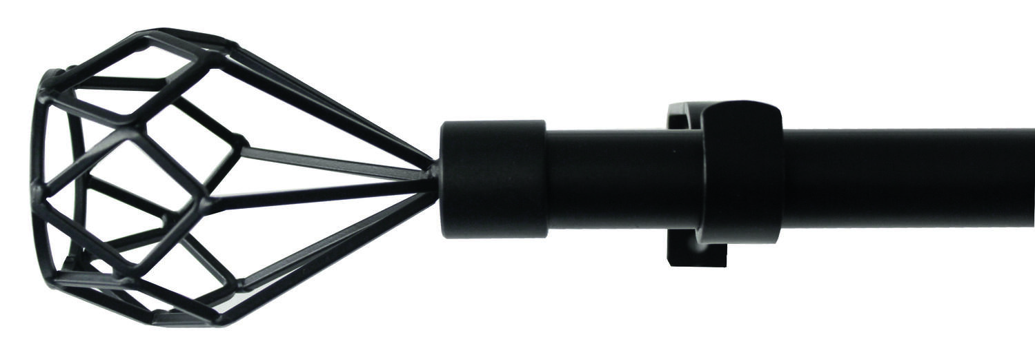 Kit extensible de barre à rideau noir 120/210cm diamètre 16/19 - INVENTIV