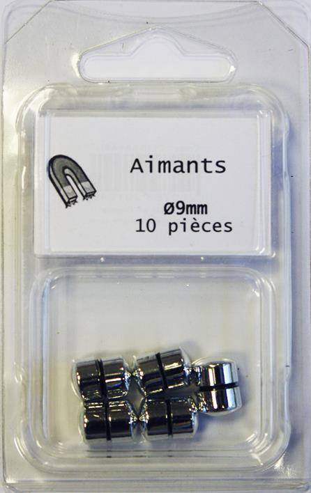 10 Aimants Ronds Ø0,9mm h0,6mm Argent