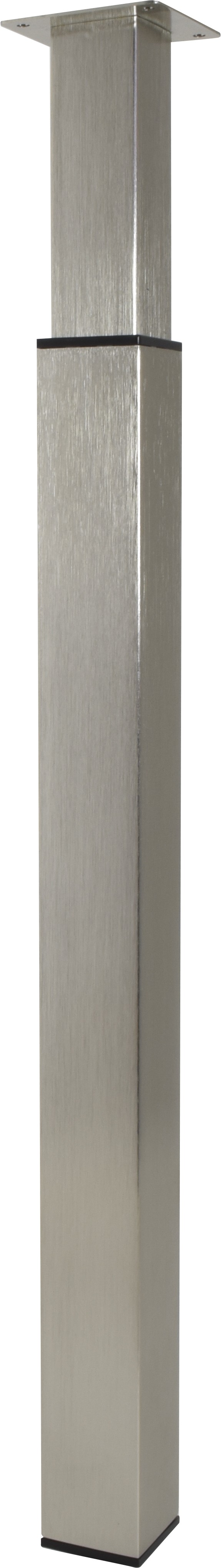 Pied métal carre réglable brosse H.700 60x60 - BAR PLUS