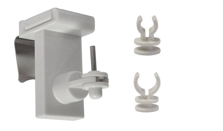 2 supports plastique Clip'vit+ à clipser pour tringle de vitrage 