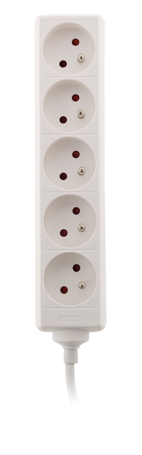 Multiprise 5 prises 16A Blanc