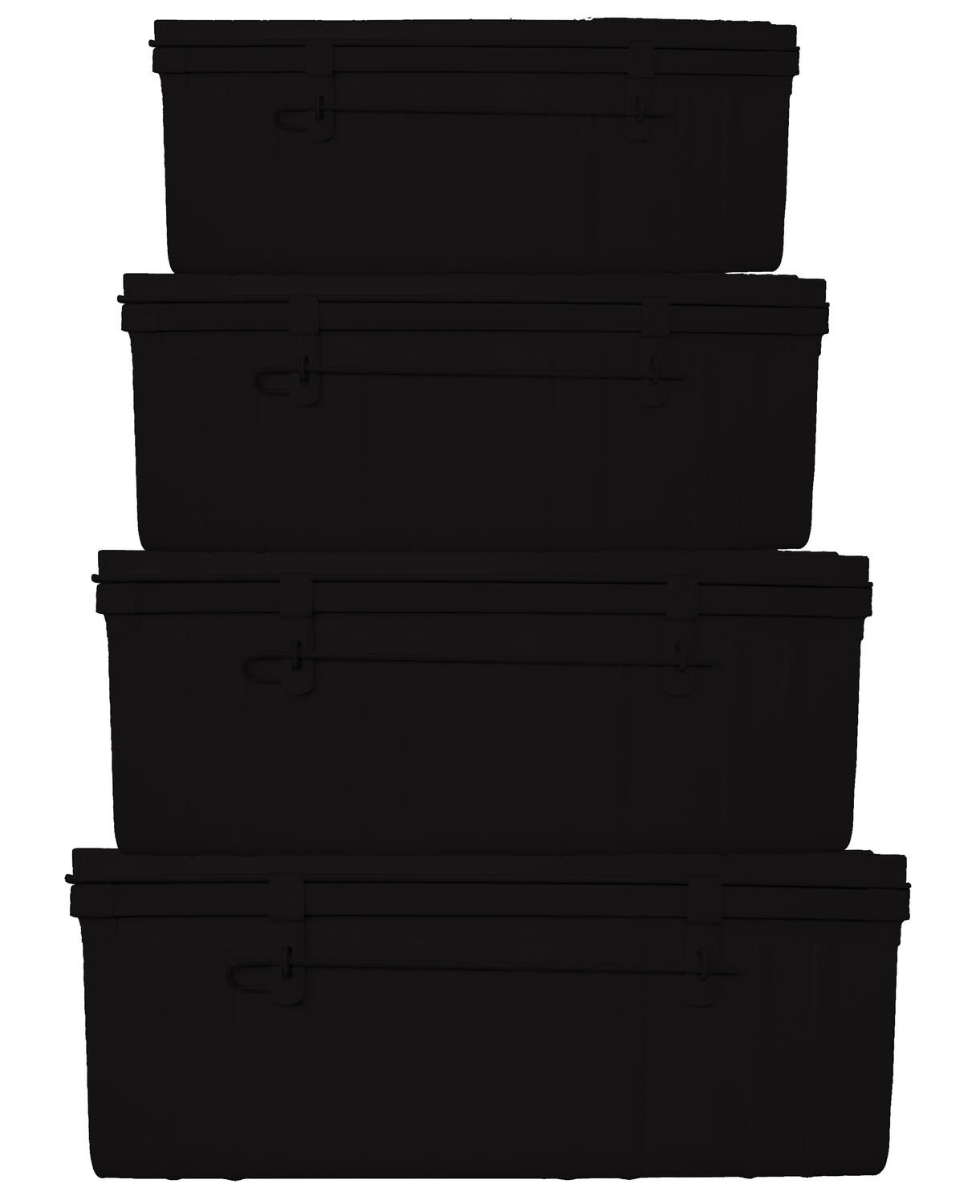 Série de 4 cantines métalliques noires Action - Snor Pierre Henry -