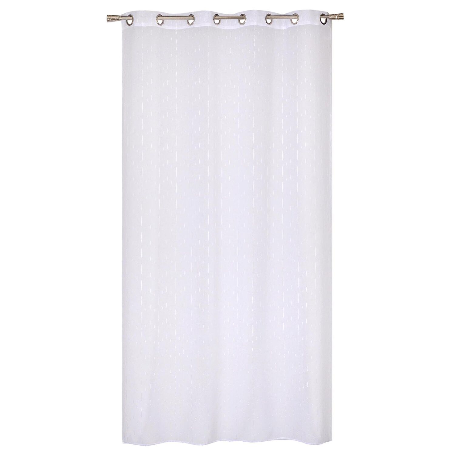 Voilage œillets étamine fils coupés blanc 240x240cm - DYLREV