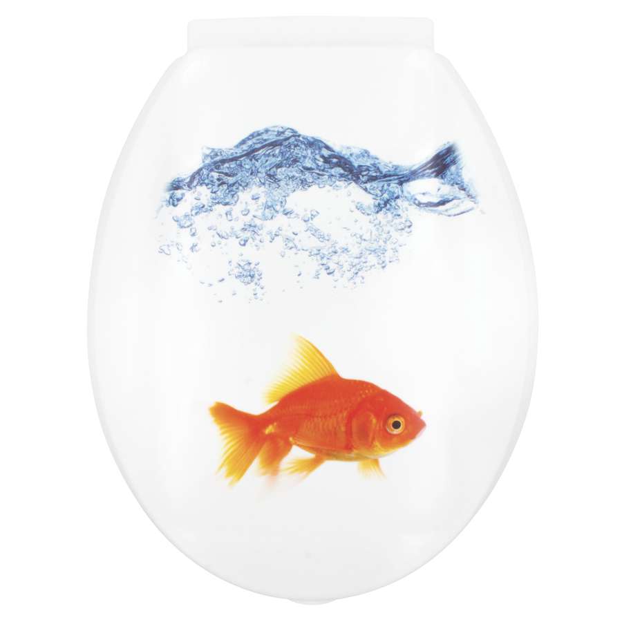 Abattant WC Bidule Poisson Rouge Polypropylène Blanc