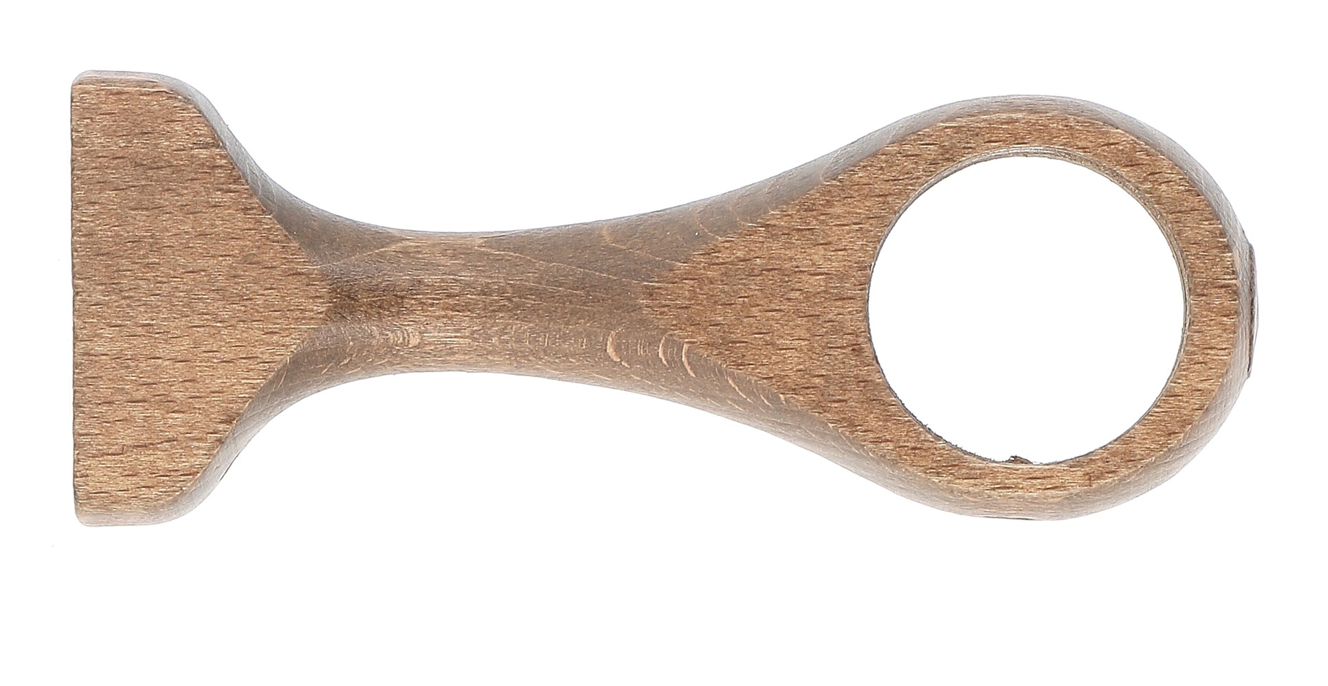 Support de barre à rideau en bois monobloc Ø35 115 mm chêne foncé - INVENTIV