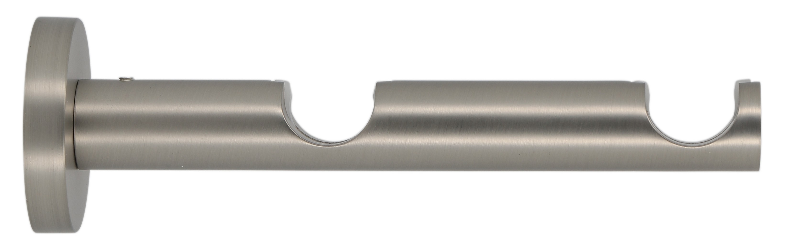 Support tige pour barre à rideau en métal Ø20 double 65-145 mm chromé mat