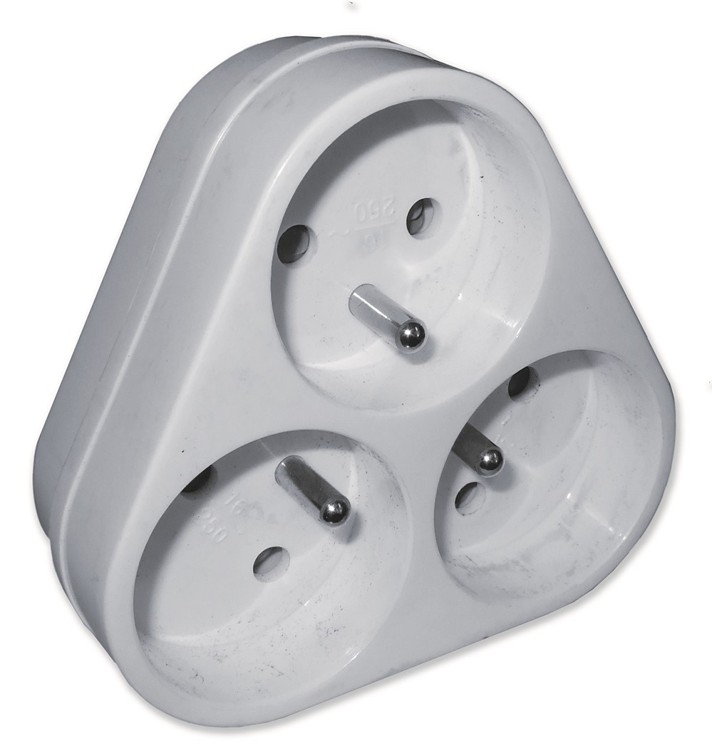 Fiche 3 prises Triplite 2P+T 16A Blanc