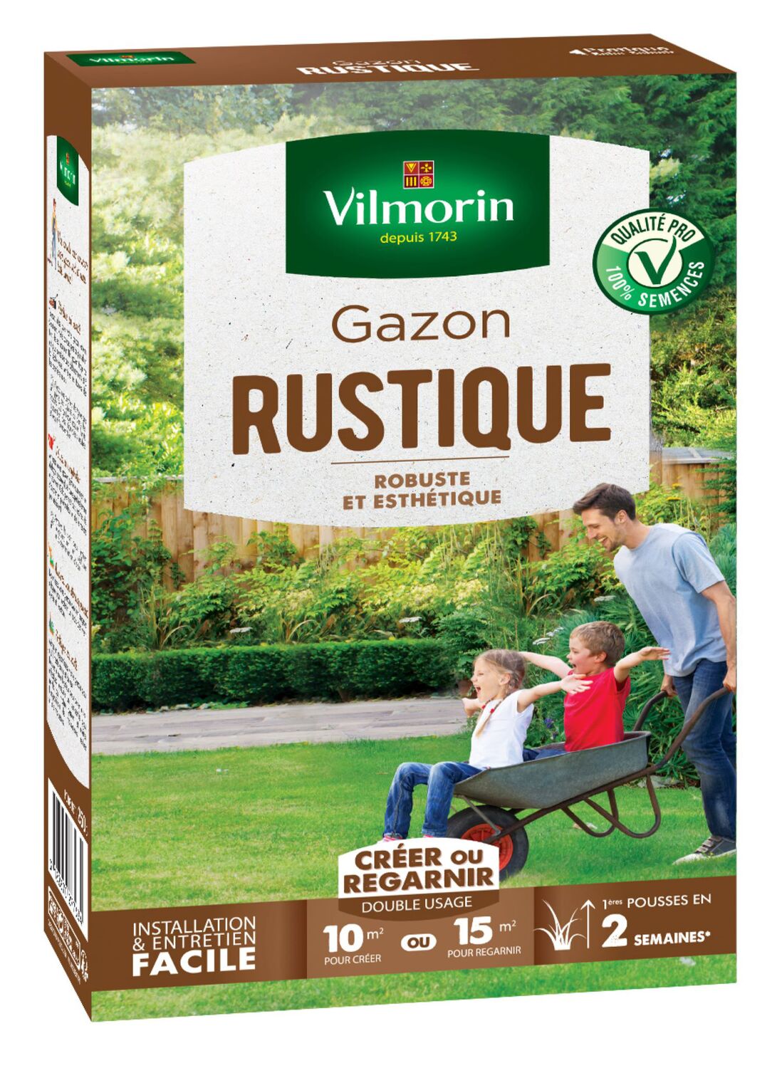 Gazon Rustique boîte de 250 gr - 10 ou 15 m² - VILMORIN