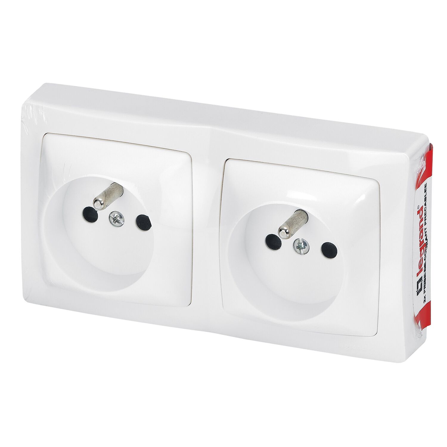 Double prise 2P+T précablée ASL blanc - LEGRAND