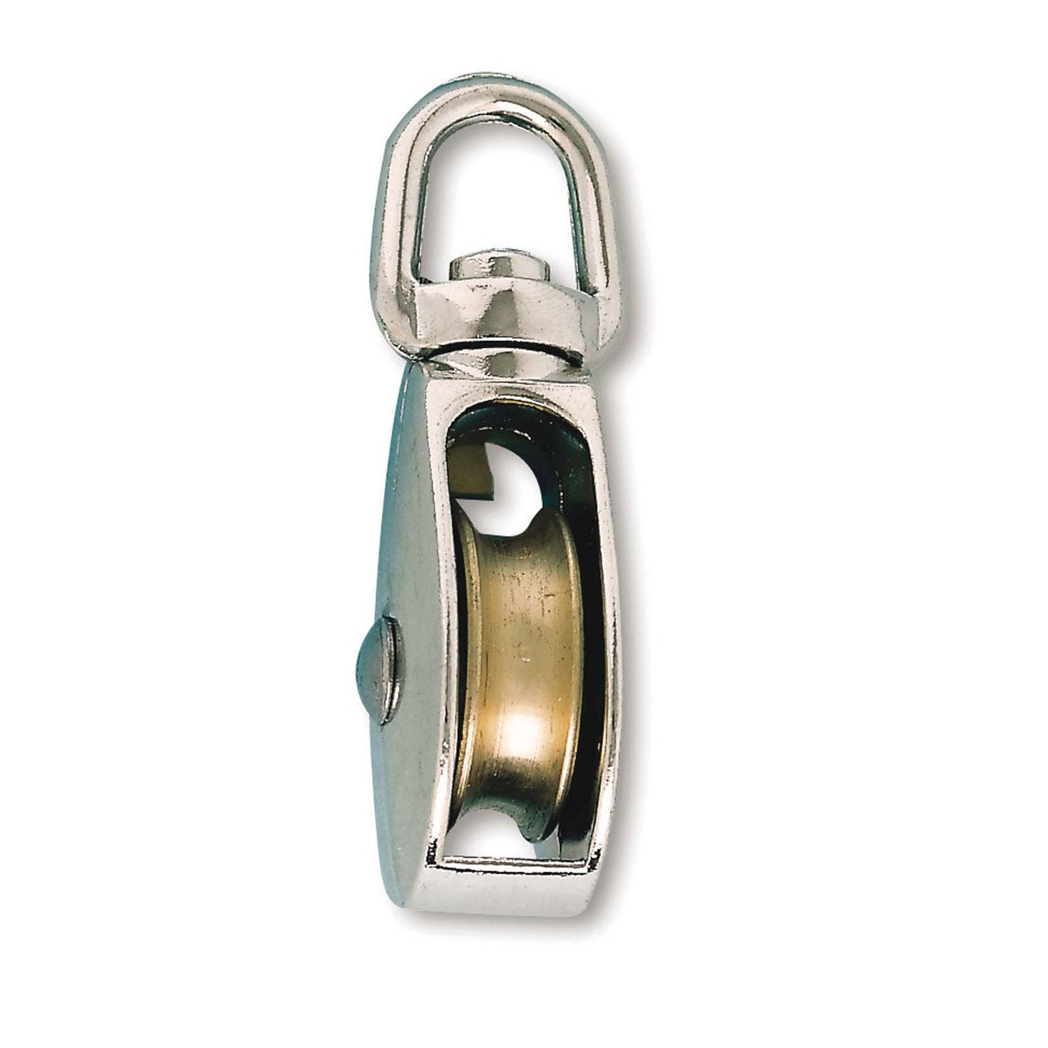 2 poulies 1 galet à émerillon pivotant zamak nickelé ø 12mm