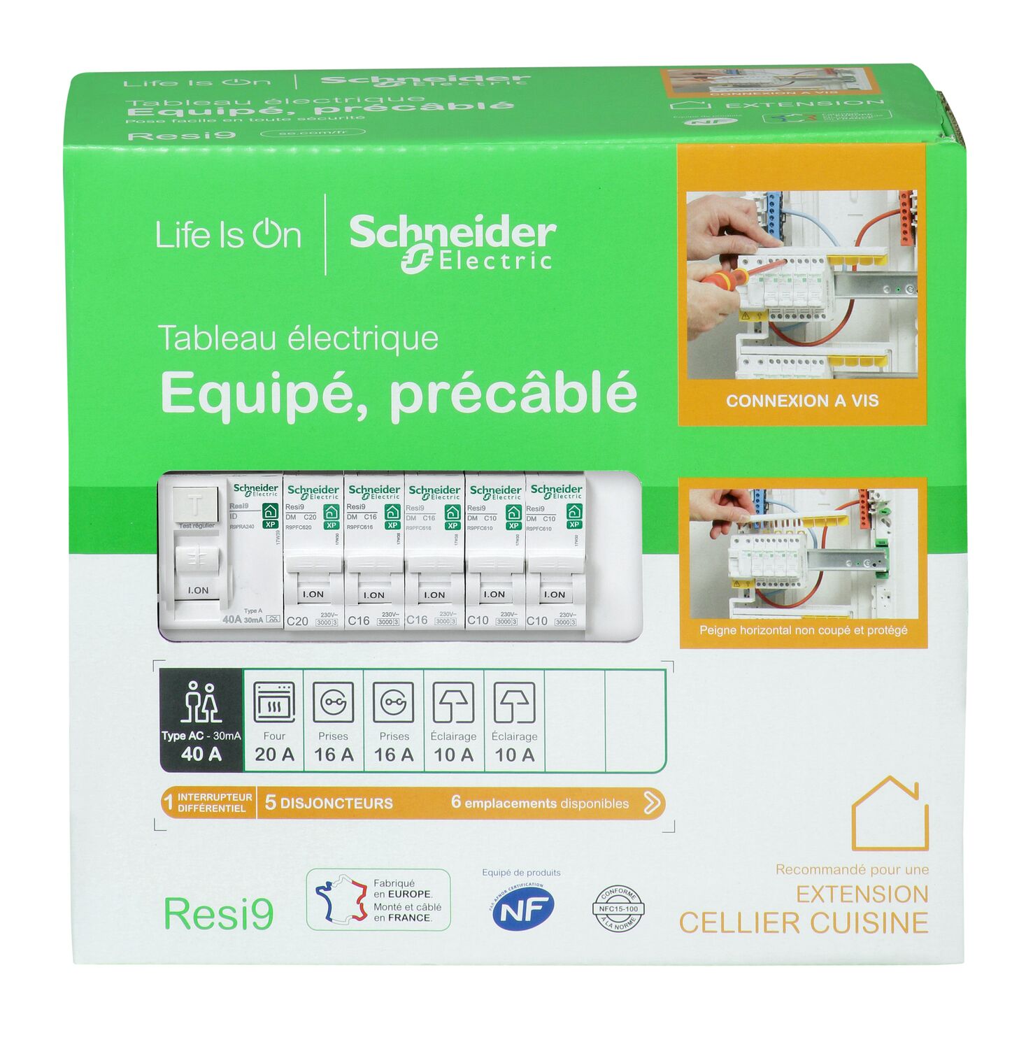 Tableau d'extension 1 rangée 13 modules Resi9 XP - SCHNEIDER ELECTRIC