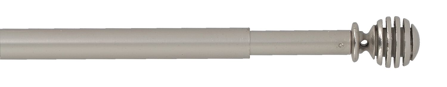 1 tringle de vitrage métal boule striée Ø10 extensible de 40 à 65cm nickel mat MOBOIS 