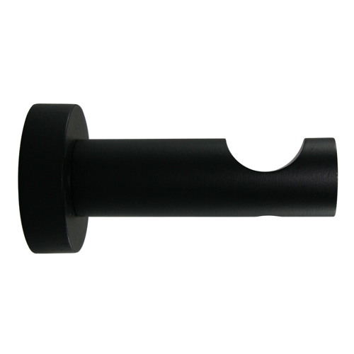 Support de barre à rideau en bois ouvert tige Ø28 80 mm noir mat - MOBOIS