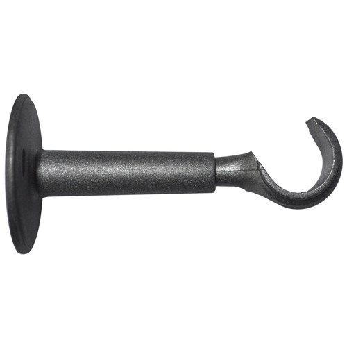 Support de barre à rideau en métal ouvert Ø20 extensible de 80 à 120 mm coloris météorite