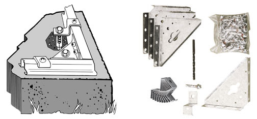 Kit d'ancrage pour sol béton AK100 pour abris métal ARROW