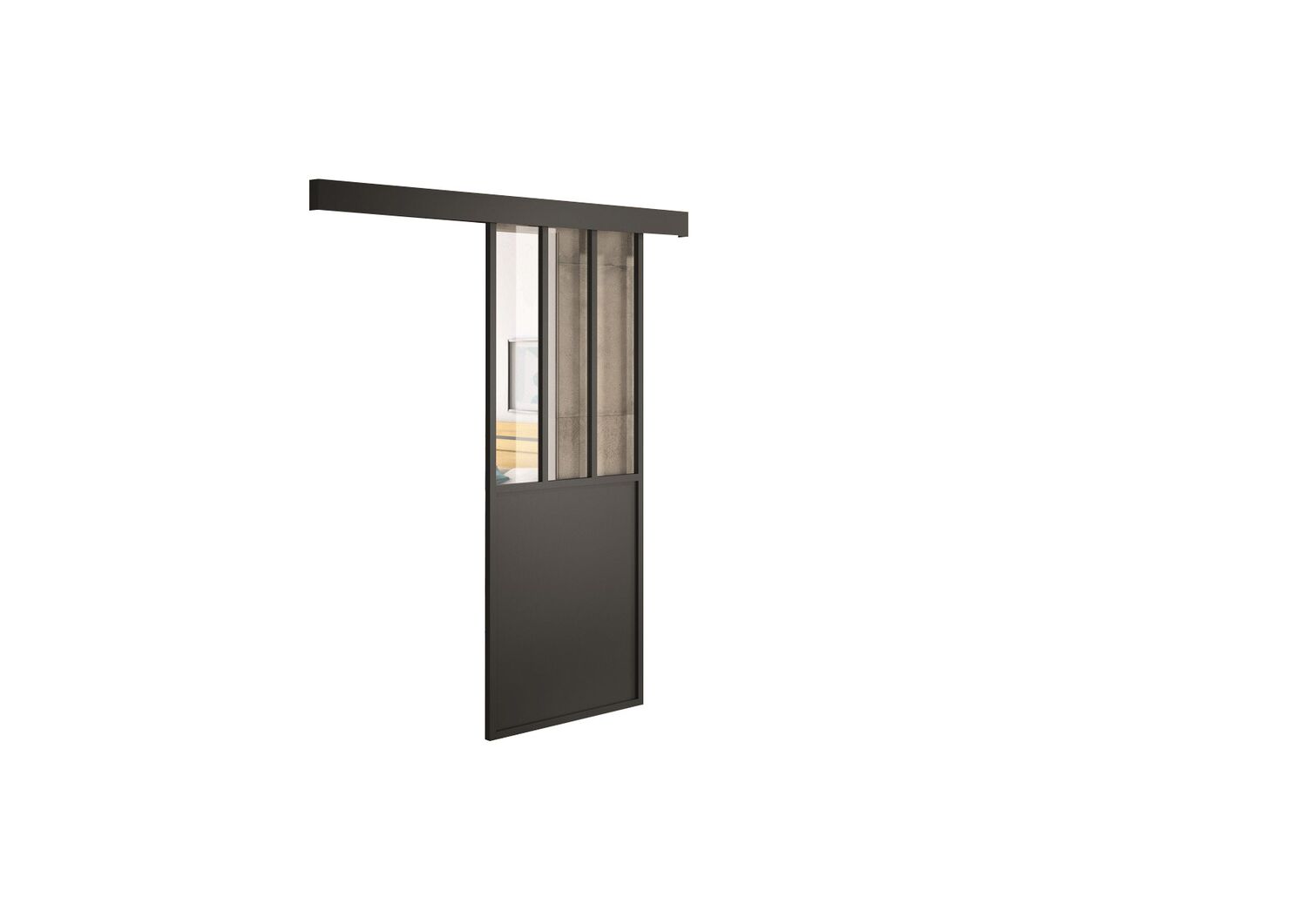 Porte coulissante en applique Atelier 83cm - OPTIRAIL