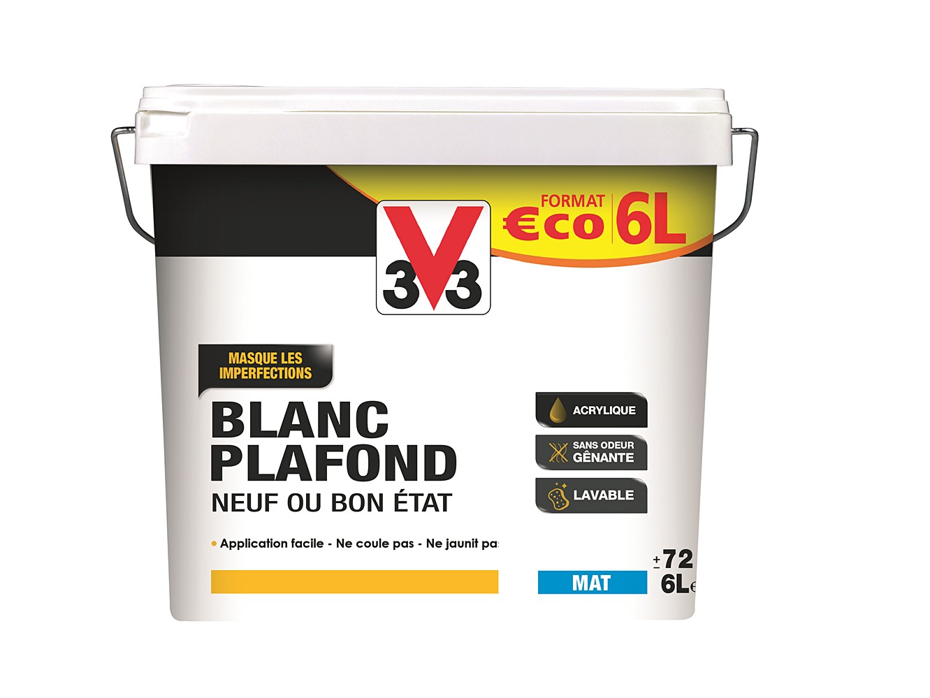PEINTURE V33 “BLANC PLAFOND” NEUF OU BON ETAT MAT 6L 
