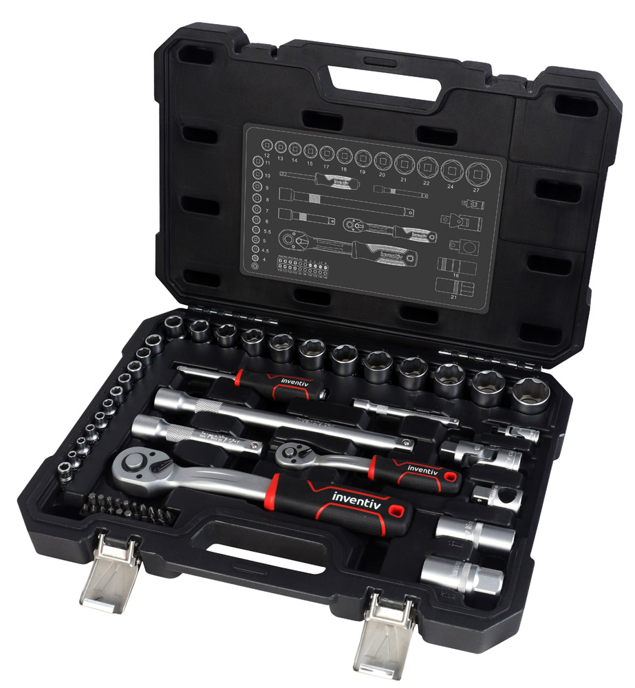 Coffret à douilles mixtes 54 pièces 1/4