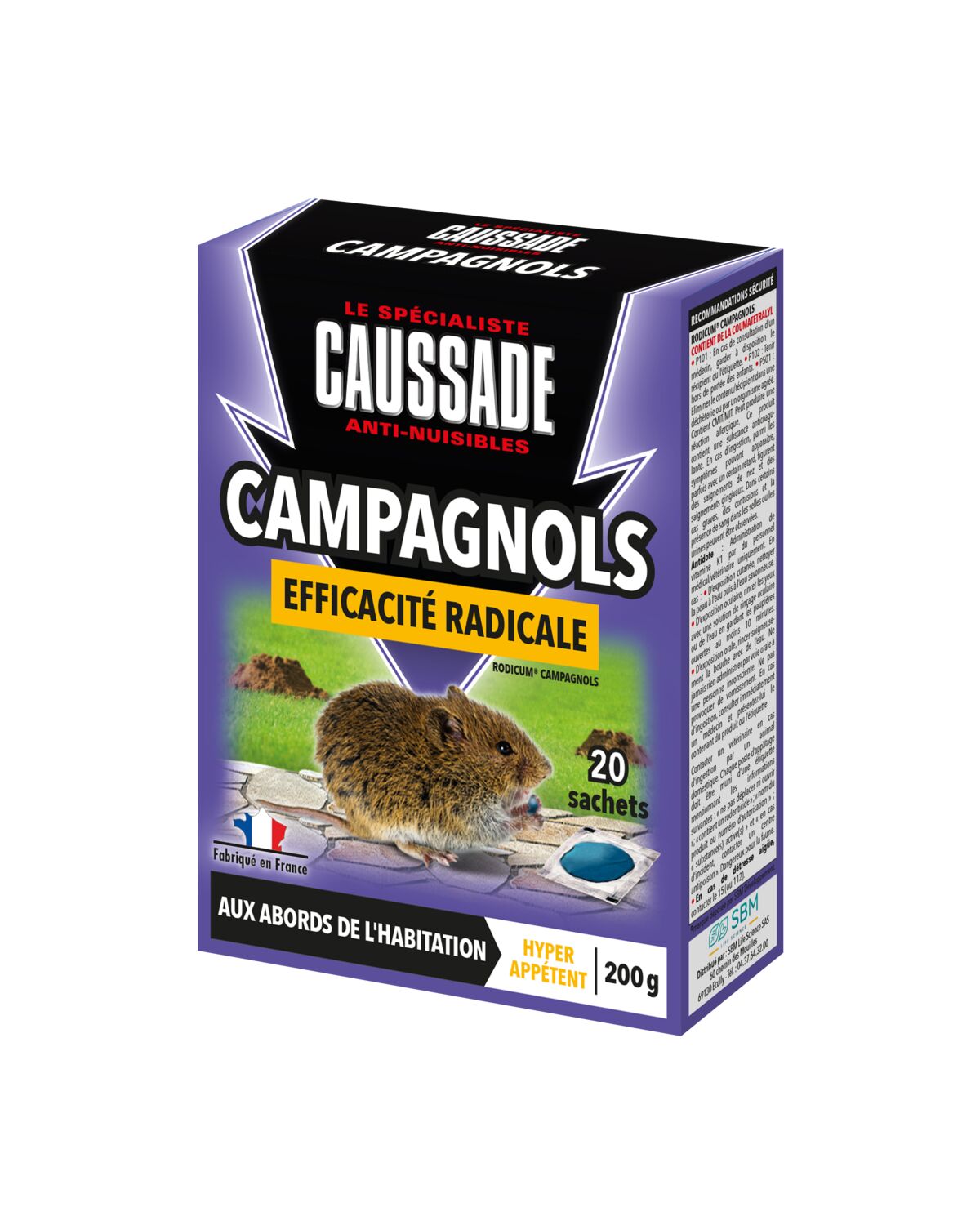 Pat'appât campagnols forte infestation 20x10gr - CAUSSADE
