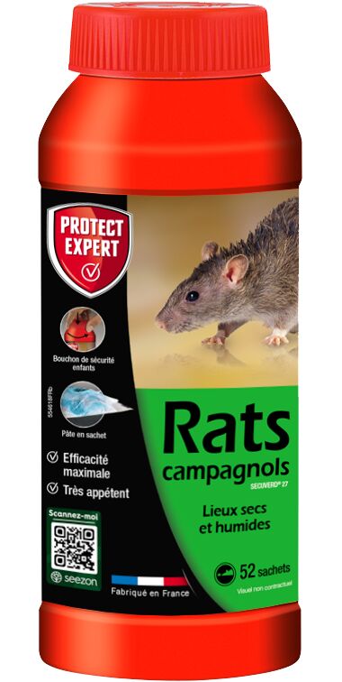 Appât Rats Pâte lieux secs et humides 52x10gr - PROTECT EXPERT