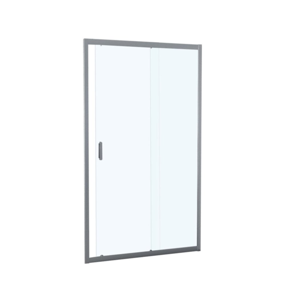 Porte douche coulissante 2 volets verre transparent 120cm chromé - INVENTIV