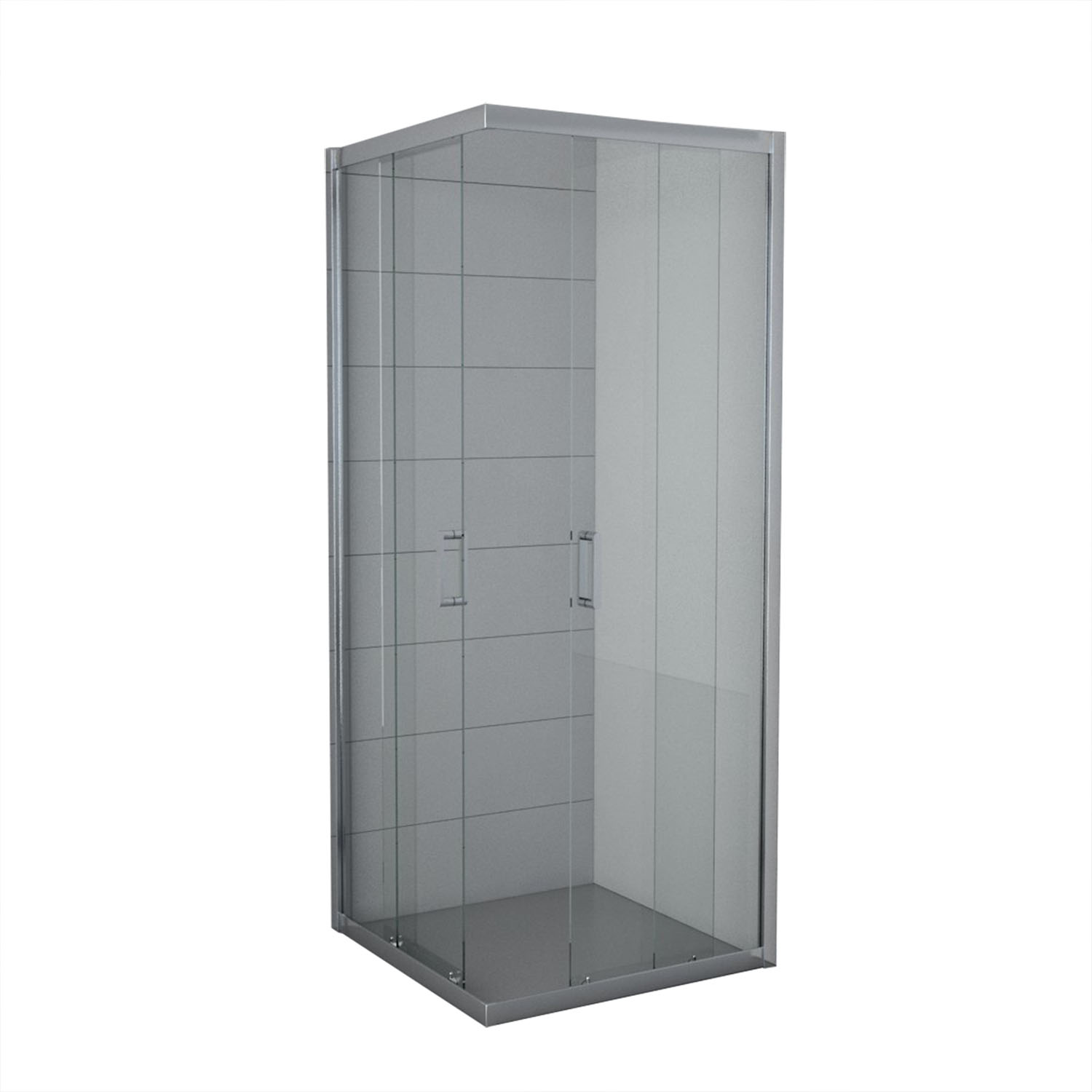 Accès angle droit verre transparent 80cm chromé brillant - INVENTIV