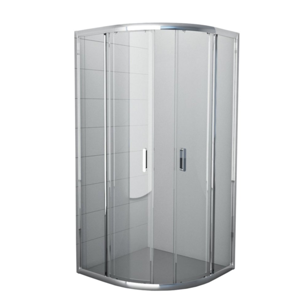 Accès angle quart de cercle verre transparent 80cm chromé brillant - INVENTIV