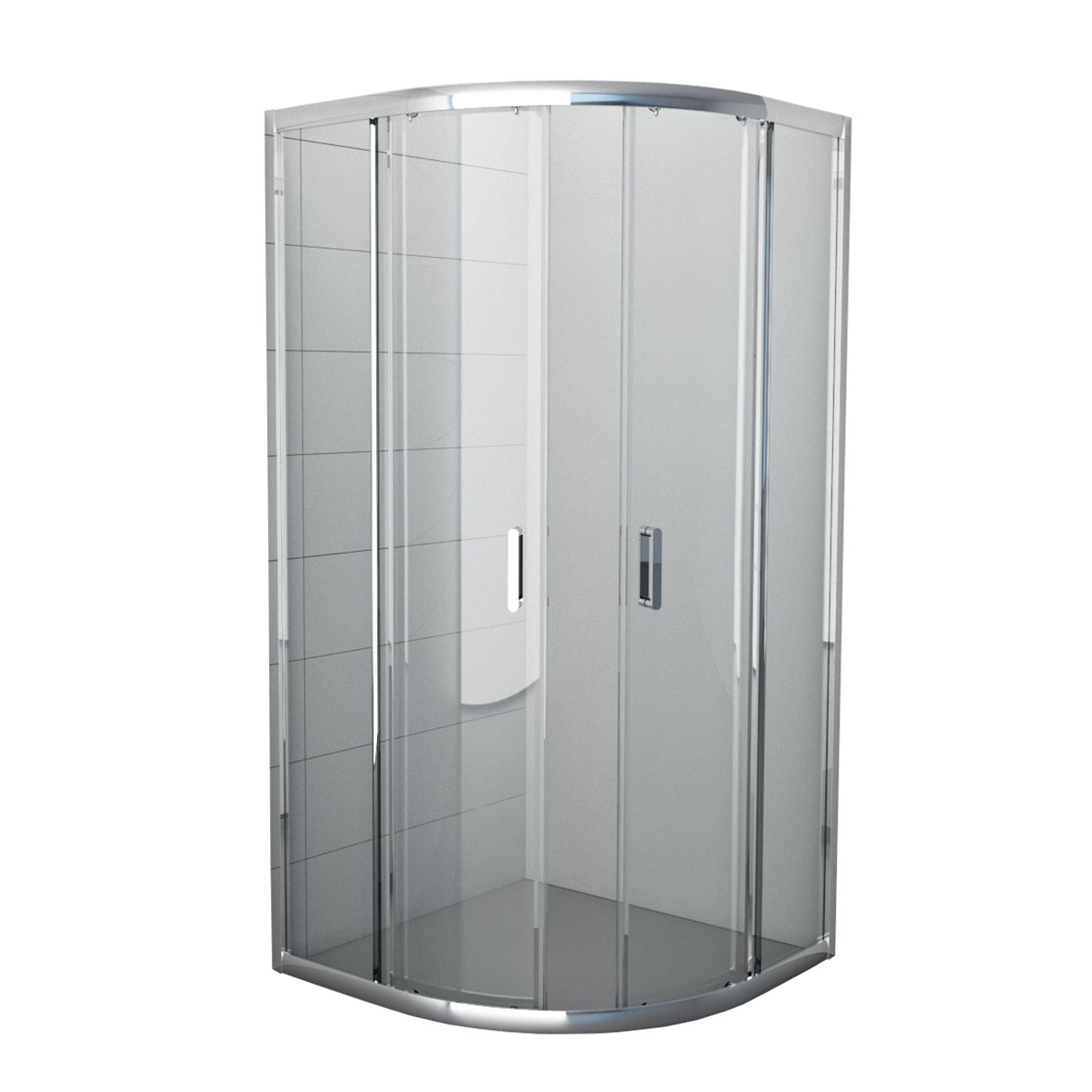 Accès angle quart de cercle verre transparent 90cm chromé brillant - INVENTIV