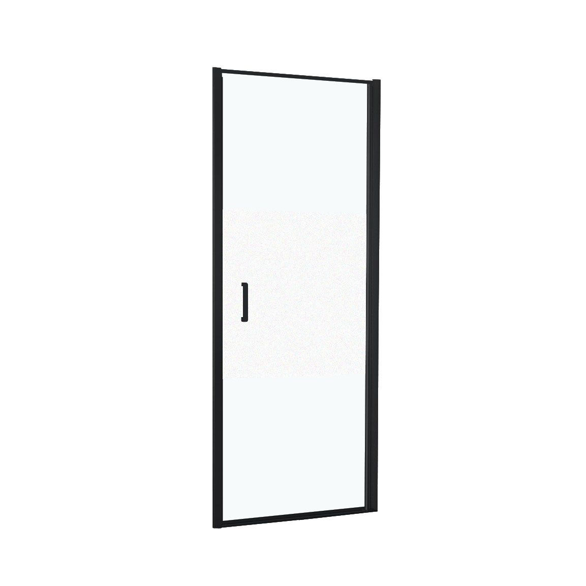 Porte douche pivotante verre sérigraphié 90cm noir mat - INVENTIV