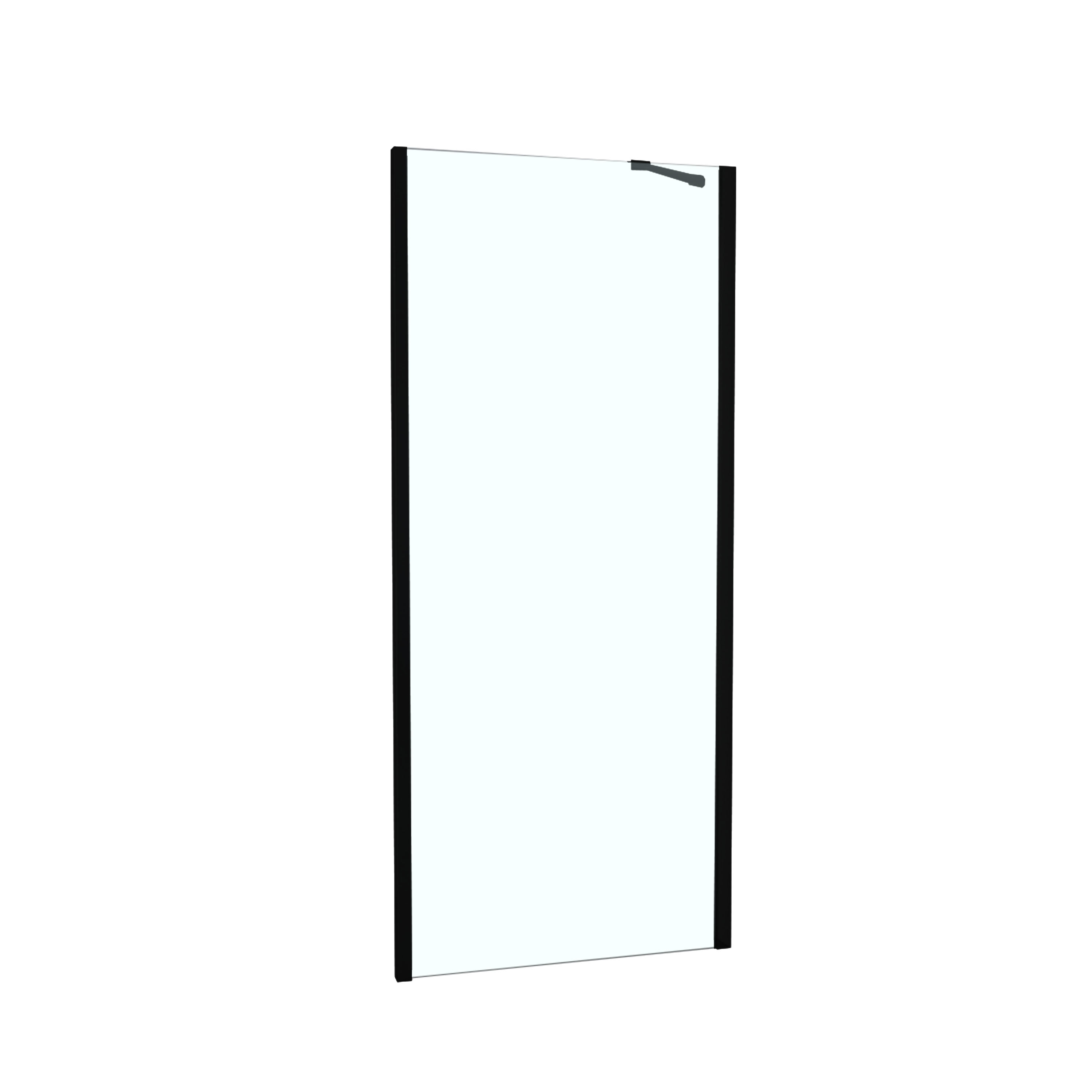 Retour fixe douche à associer verre transparent 90cm noir mat - INVENTIV