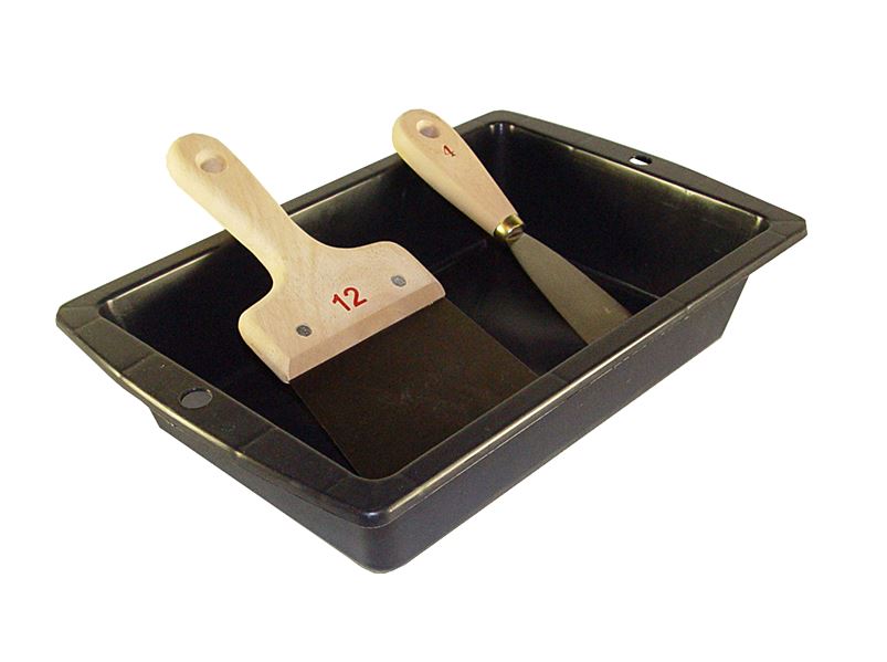 Lot préparation des supports augette + couteaux à enduire 4/12cm